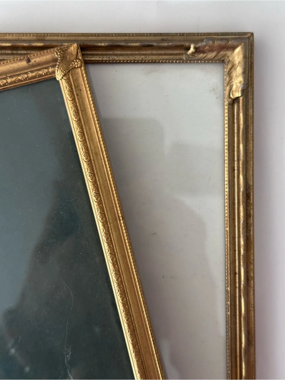 Vintage 8X10 ORNATE LEMON GRECIAN GOLD METAL Picture Frames VELVET BACK Lot Of 2
